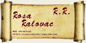 Rosa Ralovac vizit kartica